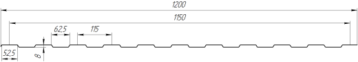Профнастил С8 1200/1150x0,45 мм, 7037 пыльно-серый глянцевый