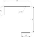 Декоративная накладка угловая 20x60x60x20 мм, Античный дуб 3D